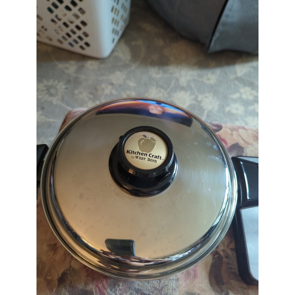 Kitchen Craft Stainless Steel Cookware West Bend 5 QT Stock Pot Pan W/Lid - Picture 2 of 8